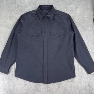 Uniqlo Utility Überhemd Herren Large Navy Stretch Taschen Kragen Knopfleiste - Bild 1 von 11