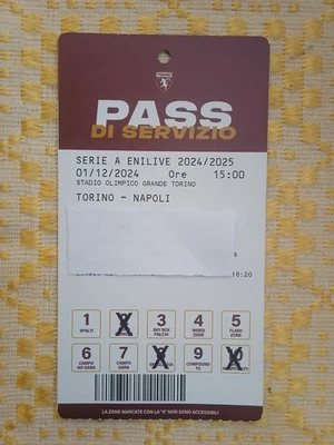 TORINO - NAPOLI 1/12/2024 PASS / STADIO OLIMPICO GRANDE TORINO  - Immagine 1 di 2
