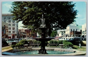 Vintage Columbus GA Broadway Fountain Postcard Color by Sam Banks 1970 - Picture 1 of 2