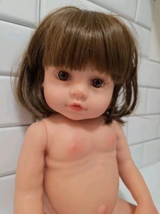 Babypuppe Spielspielzeug Säugling weibliches Mädchen Puppe Markenlos Puppe 18 Zoll braune Haare - Bild 1 von 6
