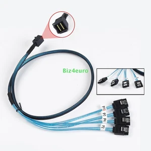 Mini SAS SFF 8643 36pin to Mini 4X SATA 7Pin HD Reverse Breakout Cable 12Gb/s - Picture 1 of 19