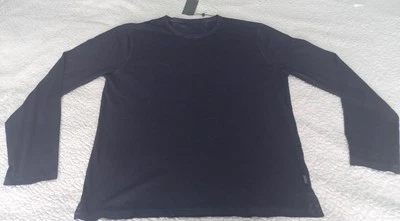 John Varvatos мужской синий длинным рукавом 100% хлопок футболка винтажный стирка размер L новый с Ярлыками - Изображение 1 из 4