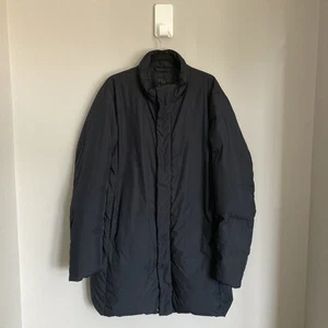 Uniqlo Down Jacket Parka Mens Large Blue Warm Insulated Padded - Picture 1 of 13