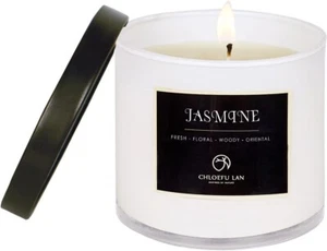 Candela di soia profumata al gelsomino Chloefu LAN Premium 7,1 oz barattolo da 45 ore con confezione regalo - Foto 1 di 6
