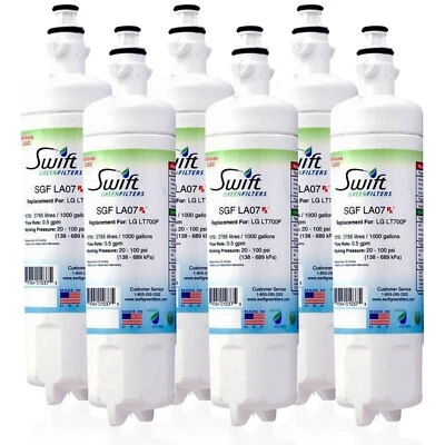 SGF-LA07 Rx Fits for LG LT700P Kenmore 46-9690 LT120F Refrigerator Filter 6 Pack - Image 1 of 4