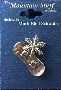 Mark Eliot Schwabe Snowboarding Ski Theme Lapel Pin - Picture 1 of 2