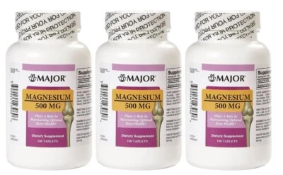 Mayor óxido de magnesio 500 mg suplemento mineral salud ósea, 300 unidades Foto 1 de 2