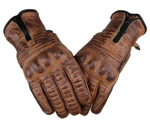 Guantes de cuero de vaca real de motocicleta Chopper Custom guantes de motorista XS - 4XL - Imagen 1 de 6
