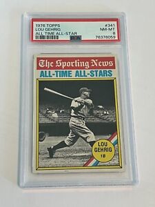 1976 Topps #341 Lou Gehrig All Time All-Star PSA 8 NM-MT Yankees Baseball Card