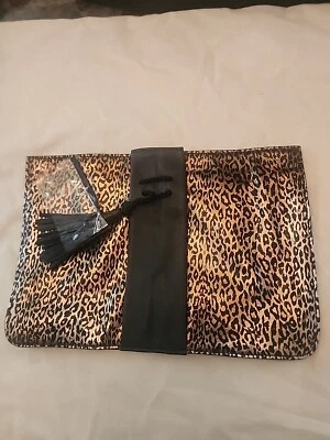 Bolso clutch vintage ALDO ZANETTE con estampado de guepardo/negro Foto 1 de 3