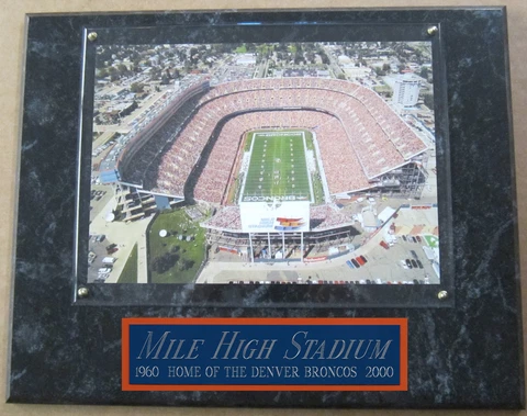 MILE HIGH STADIUM DENVER BRONCOS FRAMED 8X10 PHOTO-MAN CAVE-12X15 WALL PLAQUE Cover