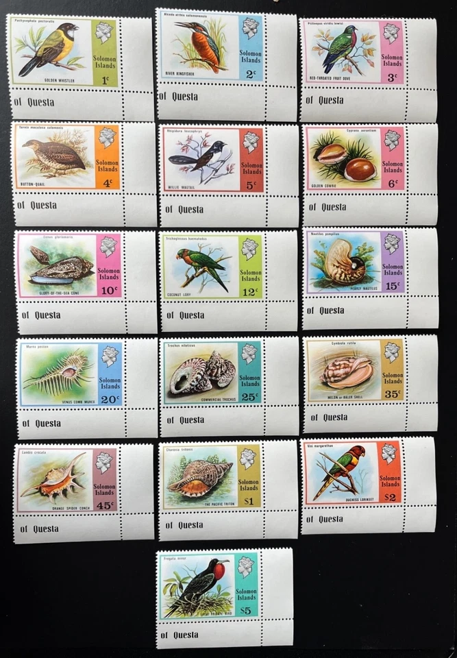 Juego completo de 16 Scott 316-31 vida silvestre Islas Salomón en estado bastante bueno MNH Foto 1 de 1