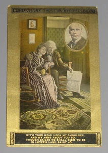 CARTOLINA D'EPOCA LOVER'S LANE SAINT JO MISSOURI POESIA di Eugene Field MONDO DELLE DONNE - Foto 1 di 2
