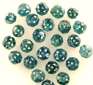 Lote de cuentas de diamantes facetadas redondas azules de 1,02 quilates cuentas de diamantes sueltas azules de 2-3 mm - Imagen 1 de 4