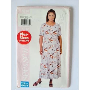 B42 B44 B46 Sewing Pattern for Front-Button Dress w Tie Back 90s Butterick 5910 - Picture 1 of 5