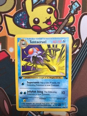 Tentacruel 1. Edition 44/62 Fossil englisch Pokemon Karten NM - Bild 1 von 2