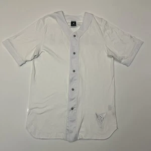 Air Jordan Baseball Trikot Erwachsene Large Weiß Retro 7 Knöpfe Kurzarm Herren - Bild 1 von 16