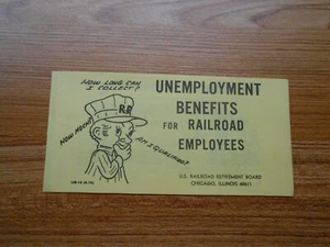 1975 UNEMPLOYMENT BENEFITS FOR RAILROAD EMPLOYEES PAMPHLET/BOOKLET EPHEMERA - Picture 1 of 3