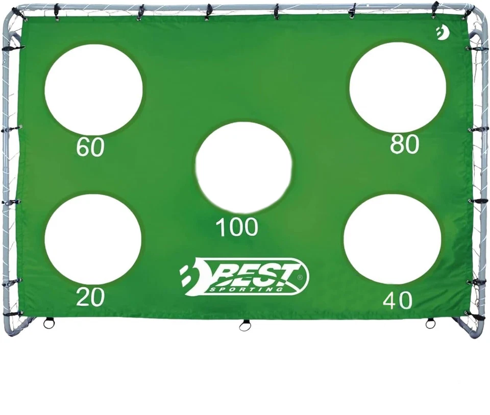 Großes 240 x 170 sehr stabiles Fußballtor Torwand 5 Löcher grün  Fußball Tor - Bild 1 von 1