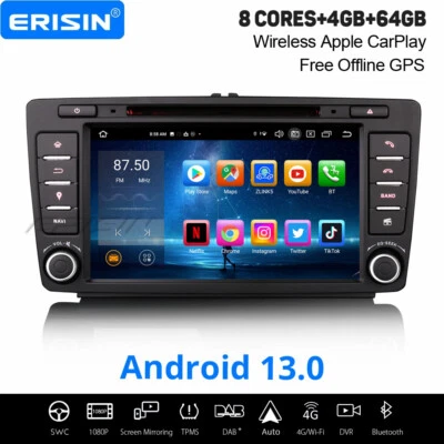 8" Android 13 GPS Carplay Autoradio Für Skoda Octavia Rapid Roomster Superb Yeti - Bild 1 von 4