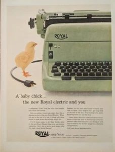 1955 vintage Royal typewriter Print Ad. portable electric, Baby Chick Green - Picture 1 of 1