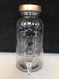 Original Mason Glass Jar 1.3 Gallon 5L Drink Dispenser w Lid - Faucet - Spout