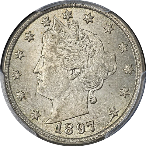 1897 Liberty V Nickel PCGS MS64 Great Eye Appeal Strong Strike Cover