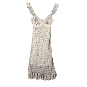 Windsor Y2K Vintage Milkmaid Floral Midi Dress Ruffle Cottagecore Womens Size XS - Picture 1 of 8
