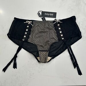 Curvy Kate SG2003 Tease Me Suspender Short in Black Gold Panties size 16 US XL