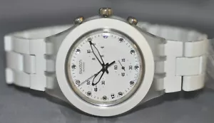 Orologio Swatch Swiss Unisex Full Blooded Chrono Quadrante Bianco Acciaio Bianco SVCK4038G - Foto 1 di 5