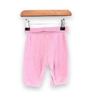 Baby Girls Pink White Polka Dot Spotty Cotton Joggers Trousers 0-3 months - Picture 1 of 2