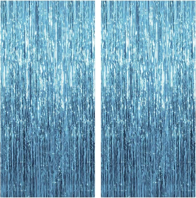 2 Pack Blue Streamers Party Decorations Blue Fringe Backdrop Ocean Themed Party - Image 1 of 4