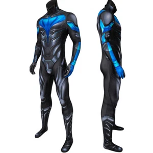 Titans Nightwing Jumpsuit Cosplay Costume Printing Superhero Bodysuit Halloween - Picture 1 of 13