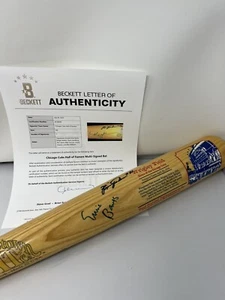 Banks Sandberg Santo Dawson Herman Signed Coopertown Stadium Series Bat Beckett - Picture 1 of 11