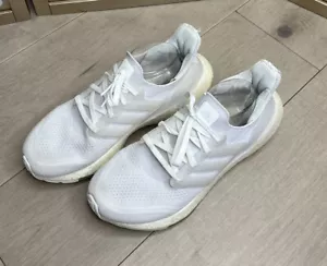 Adidas FY0379 UltraBoost 21 "Triple Blanco" Hombres Tenis Informales 8.5 - Imagen 1 de 9