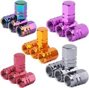 Tyre Valve Dust Caps Car Bike Motorcycle Alloy X 4 UK Seller✅#ListingsInLights - Picture 1 of 26