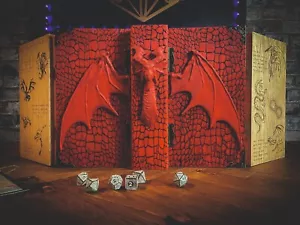 Book Of Dragon's Fire Book Style Dungeon Master Screen DND D&D TTRPG DM Screen - Picture 1 of 5