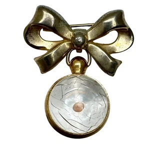 Arco de cinta vintage CORO con broche colgante de semilla de mostaza recubierto de lucita - Imagen 1 de 8