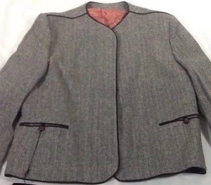 St1416 Junior Colony Women's Gray Wool Suit Size 19 - Picture 1 of 11
