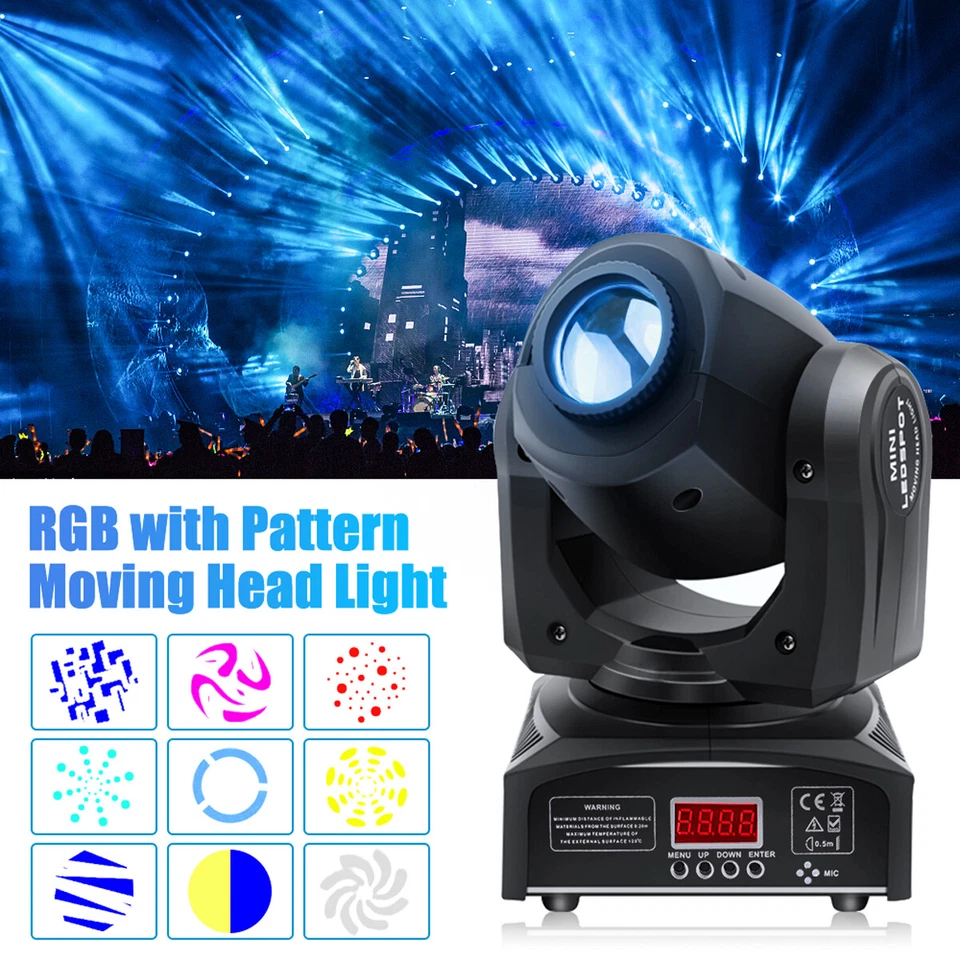 U'King Beam 120W Stage Moving Head Light LED GOBO RGBW DJ DMX Disco Club Light - Image 1 of 4