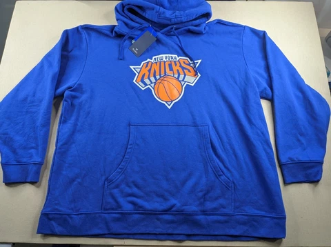 NWT Fanatics NBA Hoodie Sweatshirt Men's 4XL New York Knicks Porzingis #6 Blue Cover