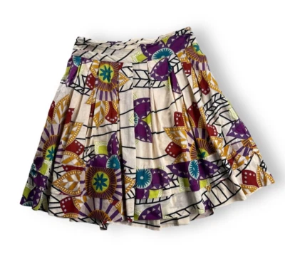 Falda floral vibrante multicolor línea A talla 10P Eci New York Petite para mujer Foto 1 de 4