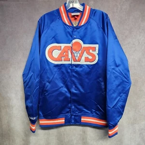 NWT Mitchell & Ness NBA HWC Cleveland Cavaliers Satin Bomber Jacket Mens L $120 - Picture 1 of 7