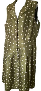 Dress barn Women's Plus Size 22 Red Polka Dot Sleeveless A-Line Dress Open Bac - Picture 1 of 8