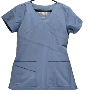 Grey's Anatomy by Barco Size S Stylish Women's Lite Blue Scrubs Top - Picture 1 of 9