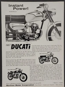 Ducati 160 Monza 350 Sebring 250 Scrambler 1967 anuncio impreso original de motocicleta - Imagen 1 de 1