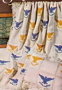 VINTAGE Knitted Eagle Afghan/KNITTING Pattern INSTRUCTIONS ONLY - Picture 1 of 1