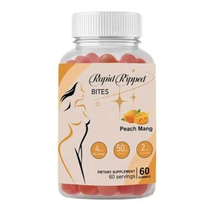 Rapid Ripped Bites Tanning Gummies - Peach Mango Flavor - Daily Tanning 60 Cou’ - Picture 1 of 9