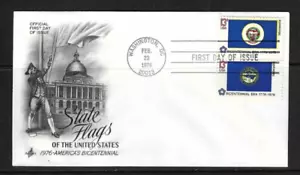 USA SC # 1664, 1669- State Flags / Nebraska, Minnesota . Artcraft Cachet - Picture 1 of 1