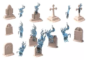 Escaping Soul Grave Stones *5 Scenery Scatter Pathfinder AOS Warhammer DND - Foto 1 di 12